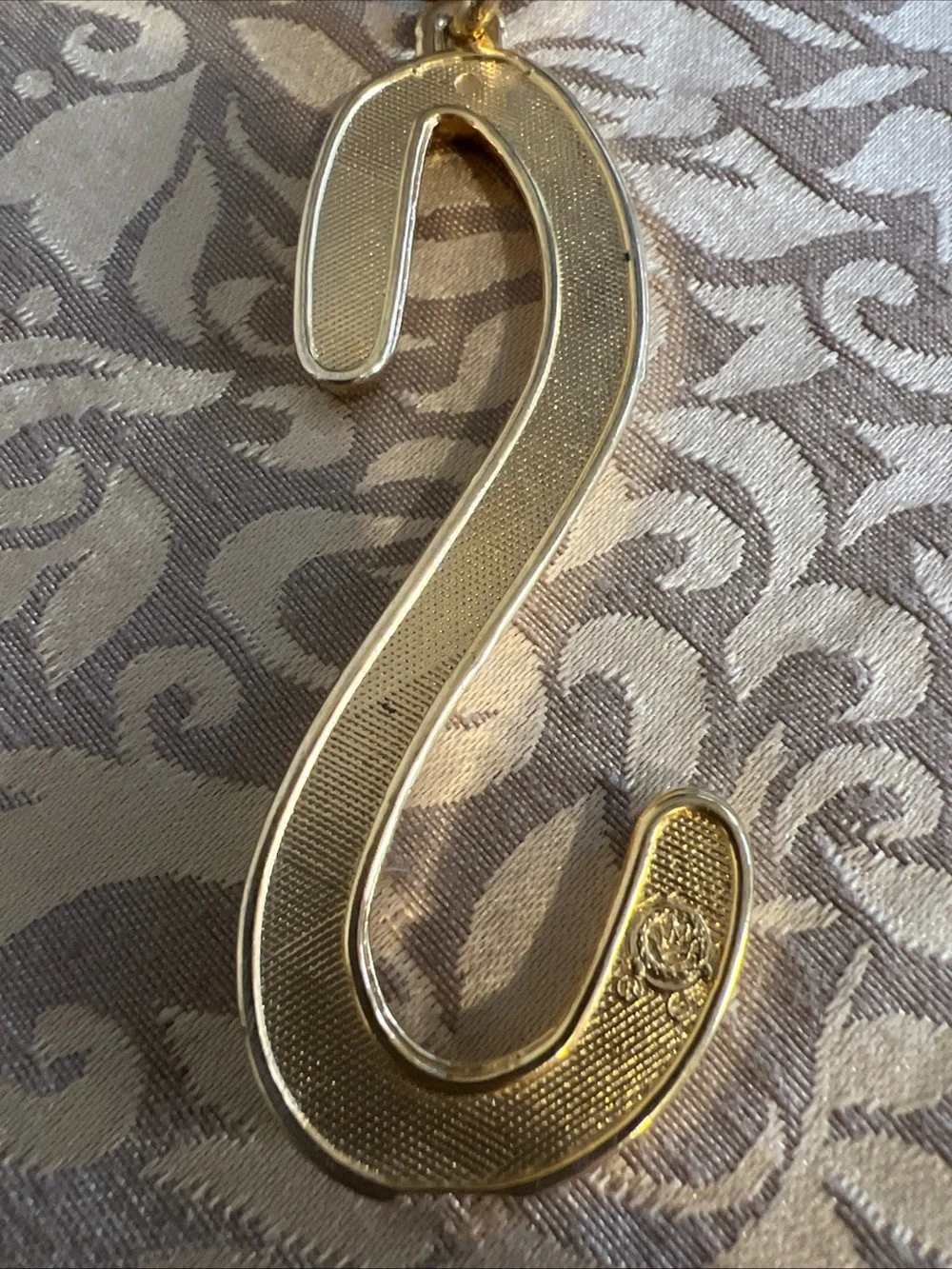 Vintage Keychain Big Metal “S” with crown stamp mark Gift